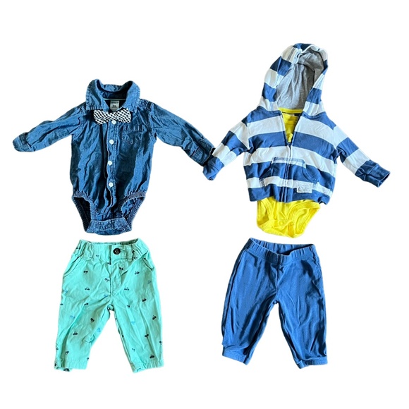 Carter's Boys 3-Month 2-Outfit 6-Piece Outfit Bundle, Size 3 Months Bow Tie - Picture 1 of 3